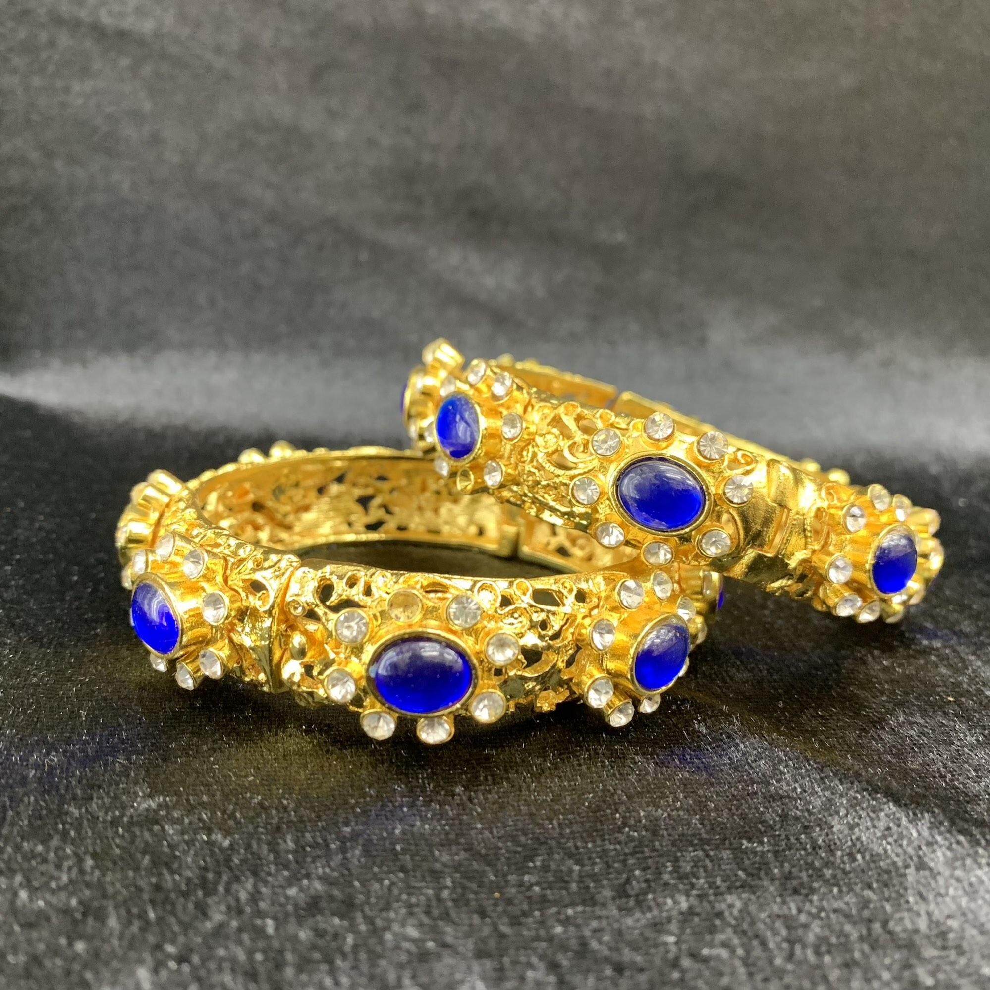Vintage Jewelry ชุดไทยเครื่องประดับเพชรทองกำไลข้อมือคู่Gold Bracelet