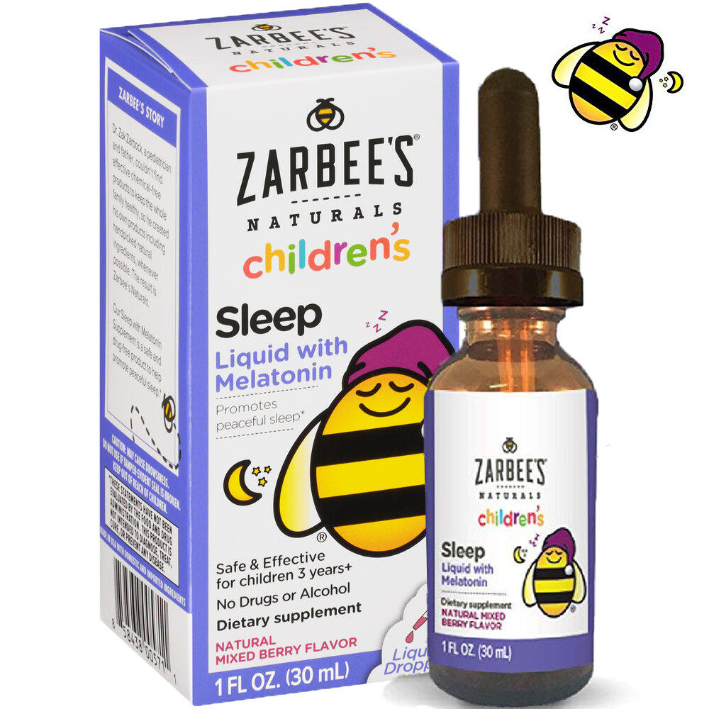 เมลาโทนิน สูตรพิเศษชนิดน้ำ สำหรับเด็ก Zarbee's Naturals Children's Sleep Liquid with Melatonin Natural Berry Flavor 1 oz