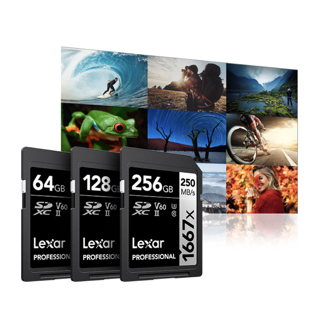 Lexar Professional 1667x SDXC UHS-II, U3, V60 250/80 MB/s Memory Card ราคา 690 บาท*ส่งฟรี