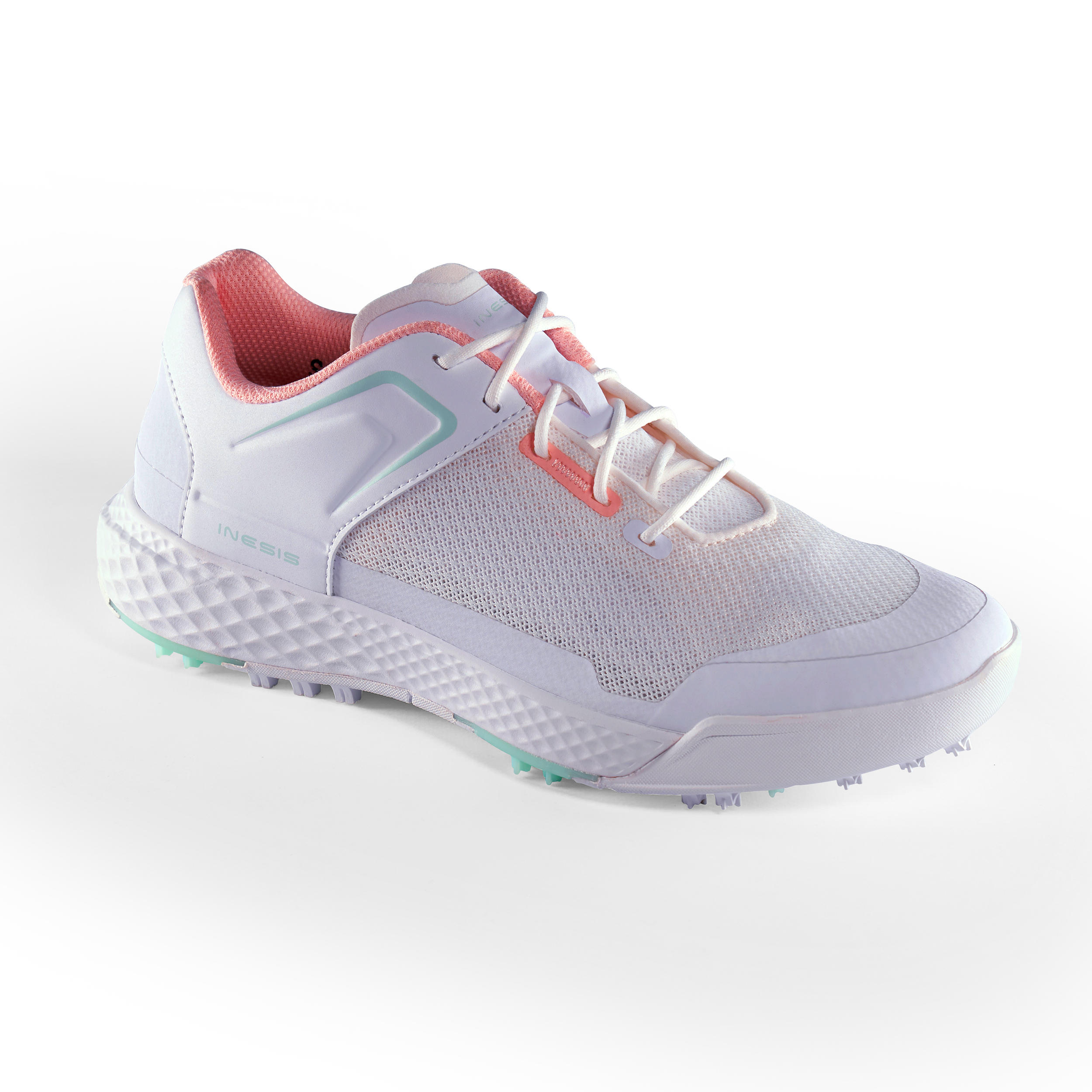 [ส่งฟรี ] รองเท้ากอล์ฟสำหรับผู้หญิงรุ่น DRY GRIP (สีขาว) WOMEN’S GOLF SHOES DRY GRIP WHITE รองเท้ากอล์ฟผู้หญิง ช่วยยึดเกาะบนหญ้า กันน้ำ waterproof ยืดหยุ่น สินค้าพรีเมียม โปรโมชั่นสุดคุ้ม