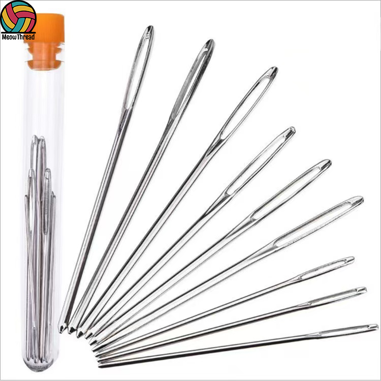 เข็มเก็บไหมพรม สแตนเลส หัวมน ชุด เข็มเย็บผ้า 9pcs DIY Big Eye Hand Sewing Needles