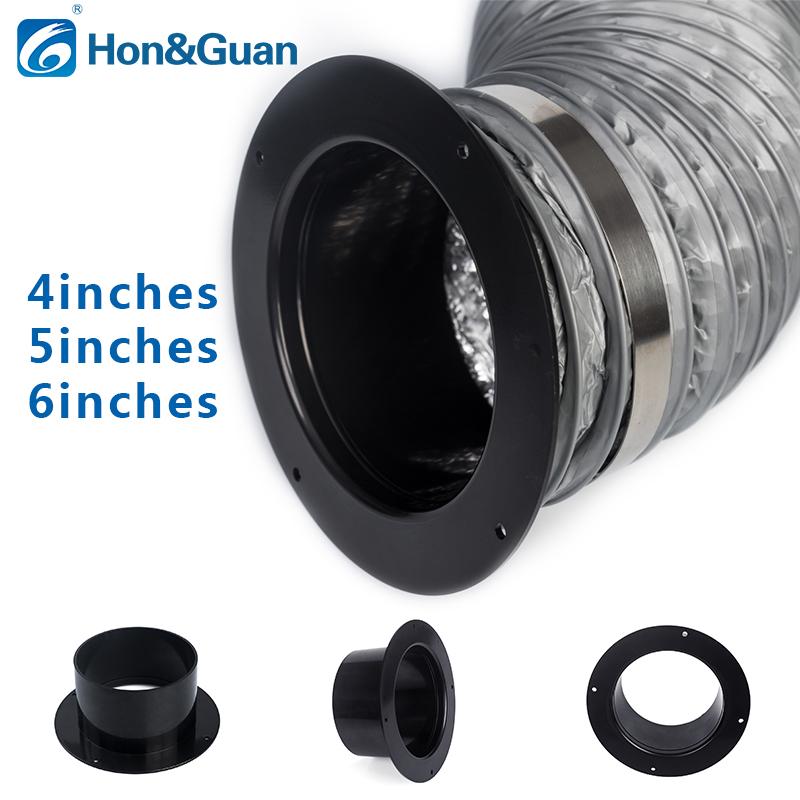 Hon&guan Ducting Pipe Direct connector Neck flange of Ventilation Extractor Duct Exhaust Fan 100mm 125mm 150mm
