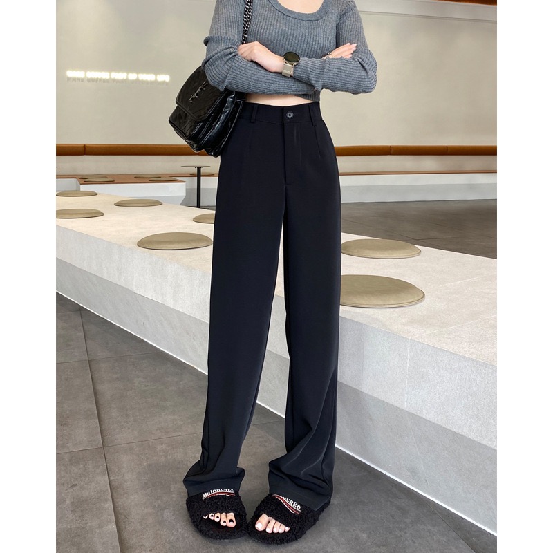 PX ราคาพิเศษ กางเกงทรงกระบอก กางเกงขายาวผู้หญิง กางเกงทำงาน/เที่ยว เอวสูง กระเป๋า 2 ข้าง กระดุมซิปหน้า เอวยางยืด ช่วยพรางหุ่น พรางต้นขาใหญ่ ใส่แล้วผอมเพรียว ขาเล็ก ราคา 154 บาท*ส่งฟรี