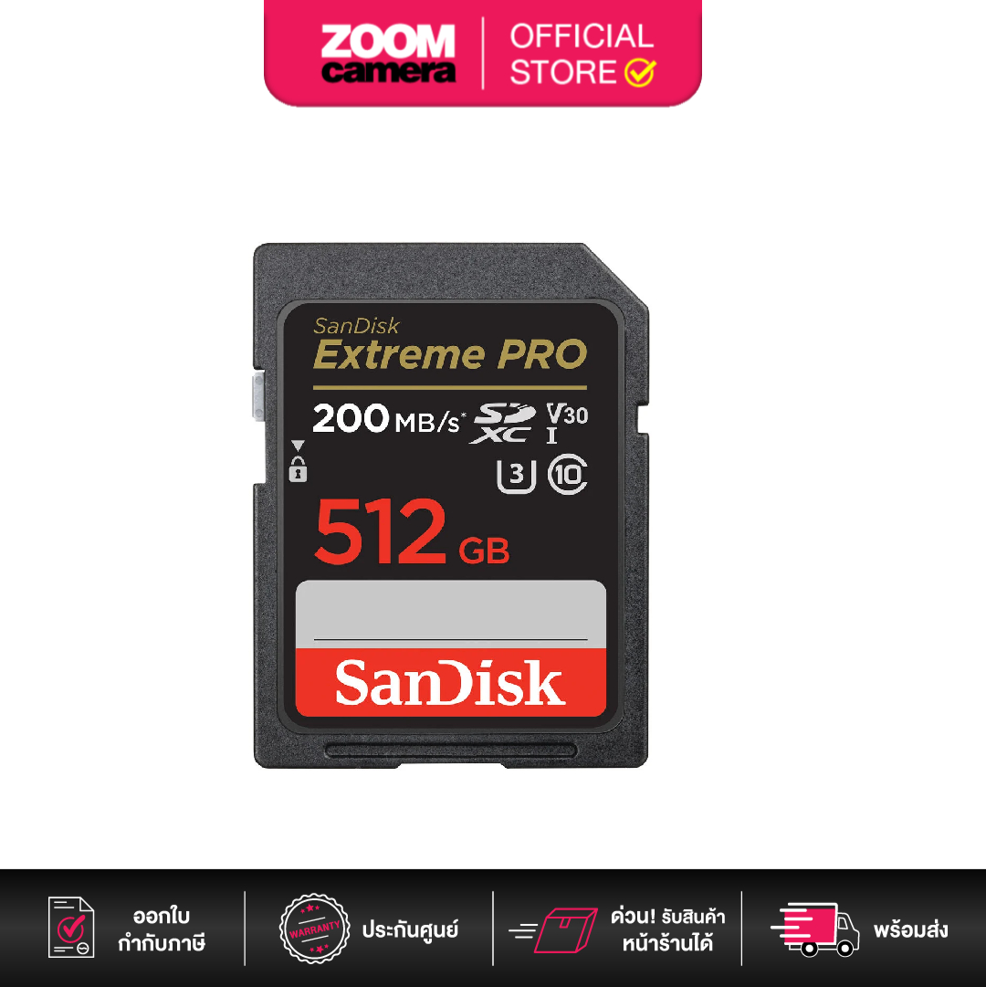 การ์ดหน่วยความจำ Micro SD Card Sandisk Extreme Pro 512Gb U3 V30 R200/W140 Uhs-I Sdxc การ์ดหน่วยความจำ Sdsdxxd-512G-Gn4In (ประกันศูนย์) ราคา 8,430 บาท*ส่งฟรี