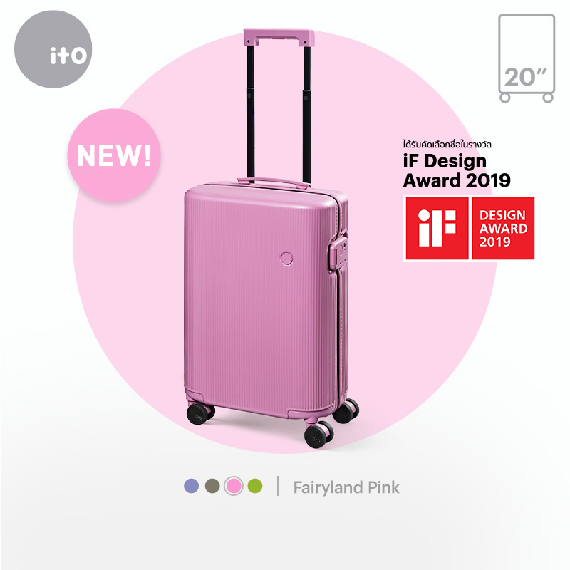 ITO PISTACHIO 2 STRIPED 20 in - Luggage 20 inches carry on luggage, hard case, neon color, lightweight, Passcode TSA lock (Suitcase, luggage, trolley travel bags) ราคา 7,590 บาท*ส่งฟรี