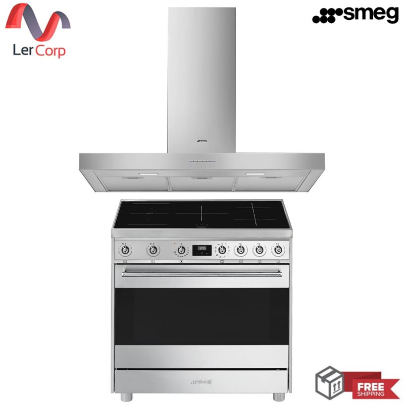 (Smeg) เครื่องดูดควันติดผนัง รุ่น KBT900XE + เตาปรุงอาหาร Smeg รุ่น C9IMX9-1 สเตนเลส สตีล ราคา 206,900 บาท*ส่งฟรี