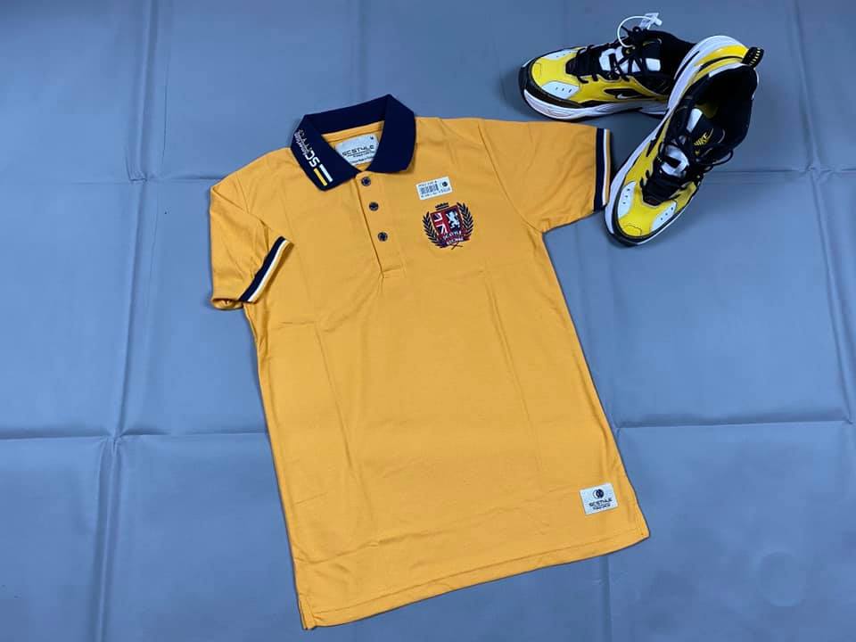 เสื้อคอ Polo โปโลผู้ชายแขนสั้น Polo Shirt ยี่ห้อ SC ปักสิงห์รวงข้าว ผ้าจุติไมโคร ไม่หด ไม่ตกสี ใส่สบาย ใส่ลำลอง สุภาพ หรือ เที่ยวได้