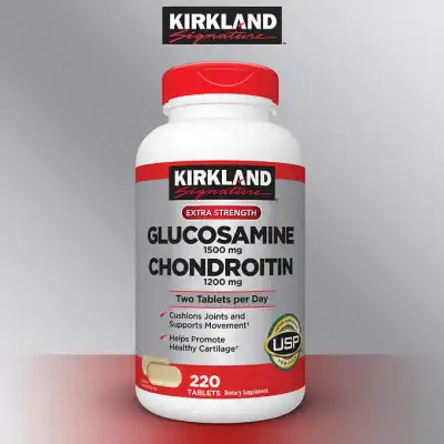 ปวดข้อ ข้อเข่า ขวดใหญ่คุ้มกว่า Kirkland Signature Glucosamine Chondrotin 220 Tablets กลูโคลซามีน เคิร์กแลนด์ถูกสุด
