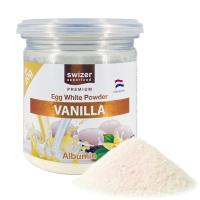 Swizer Albumin Egg White Powder Vanilla โปรตีนไข่ขาว(แบบผง) รสวนิลา ขนาด 120 กรัม มีอัลบูมินโปรตีนจากไข่ขาว 100%