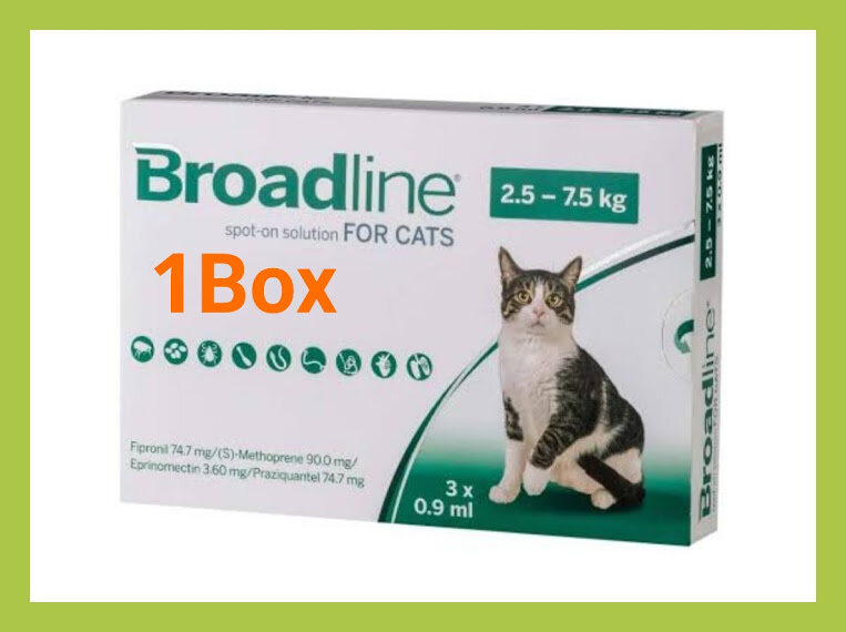 บรอดไลน์ broadline SPOT-ON แมว 2.5-7.5 kg 1 กล่อง (exp.11/2023)
