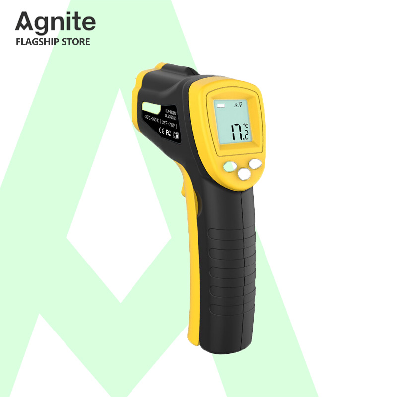 Agnite ปืนวัดอุณหภูมิ เครื่องวัดอุณหภูมิเลเซอร์อินฟราเรด เครื่องวัดอินฟราเรดดิจิตอล ดิจิตอลอินฟราเรด แบบไม่สัมผัสอุตสาหกรรม Infrared Thermom ราคา 399 บาท*ส่งฟรี