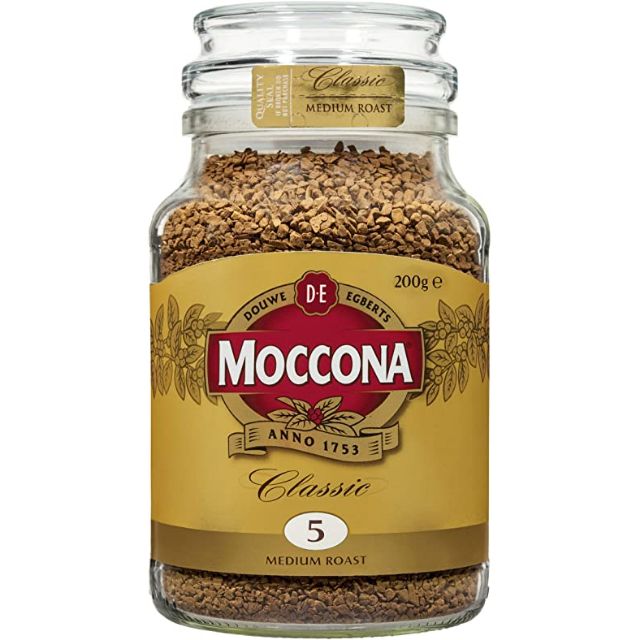 Moccona Classic 5 Medium Roast Instant Coffee มอคโคน่า คลาสสิก 5 มีเดี่ยม โรสต์ กาแฟสำเร็จรูป (รอยัลโกลด์เดิม) 200g. ราคา 499 บาท*ส่งฟรี