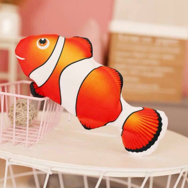 ปลาดุ๊กดิ๊กของเล่นสำหรับเด็ก ลูกแมวหรือลูกหมา DANCING FISH  ปลาสวิงไฟฟ้าหรูหรา, จำลองปลาใหญ่ที่จะกระโดด