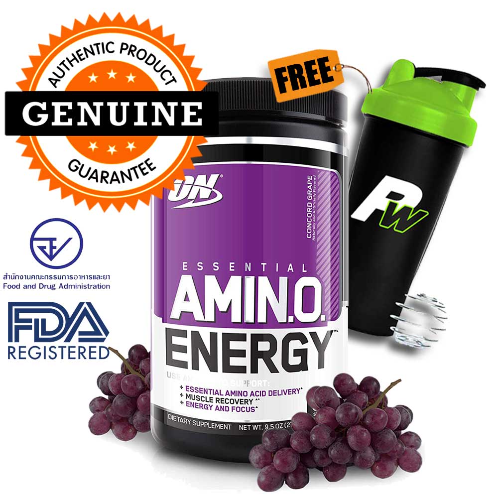 Optimum Nutrition Amino Energy 30 serv pre-workout - Concord Grape + FREE PW shaker with wisk