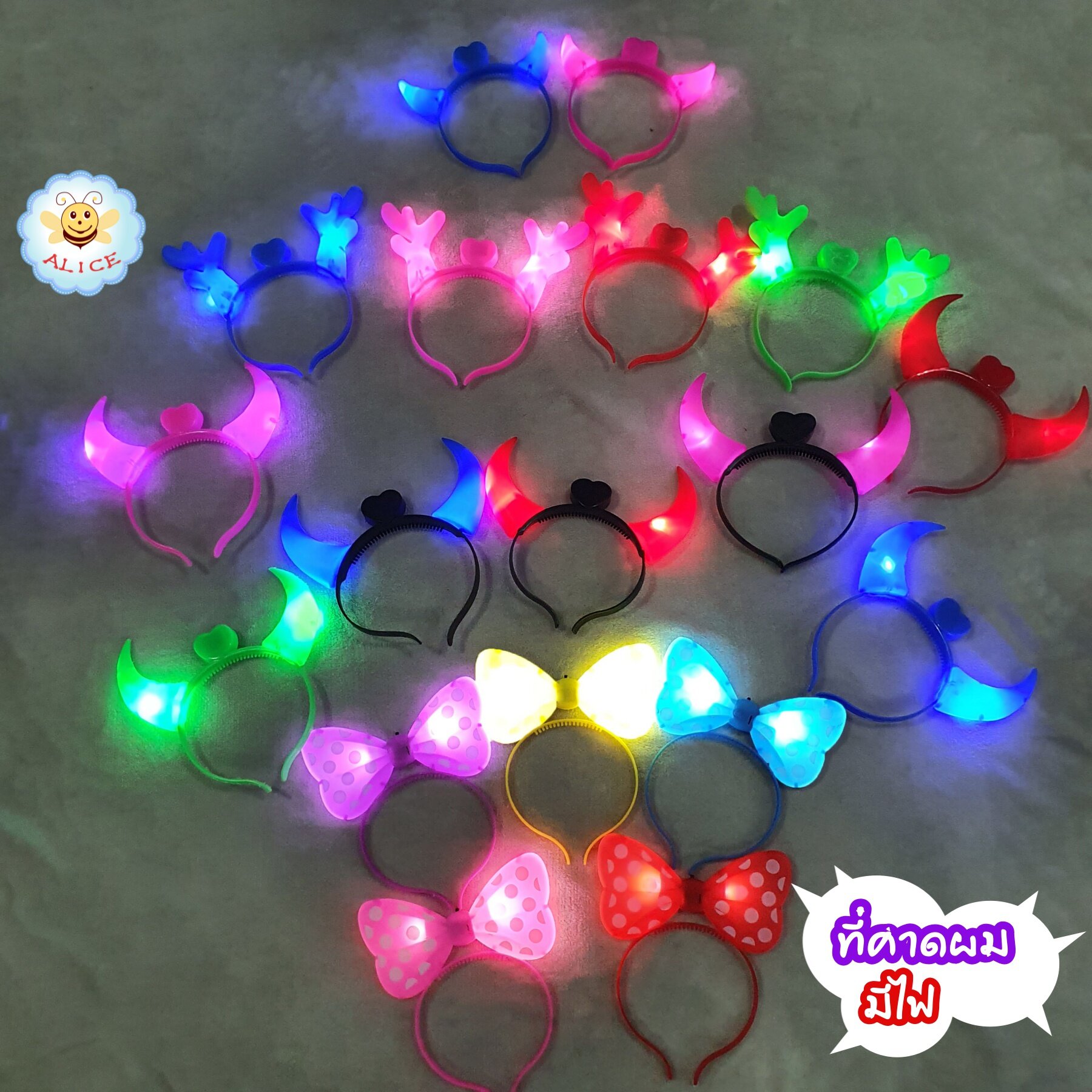 ที่คาดผมแฟนซี มีไฟ ที่คาดเขากวาง,ที่คาดผมเขาปีศาจ,ที่คาดโบว์ Headband alicdolly