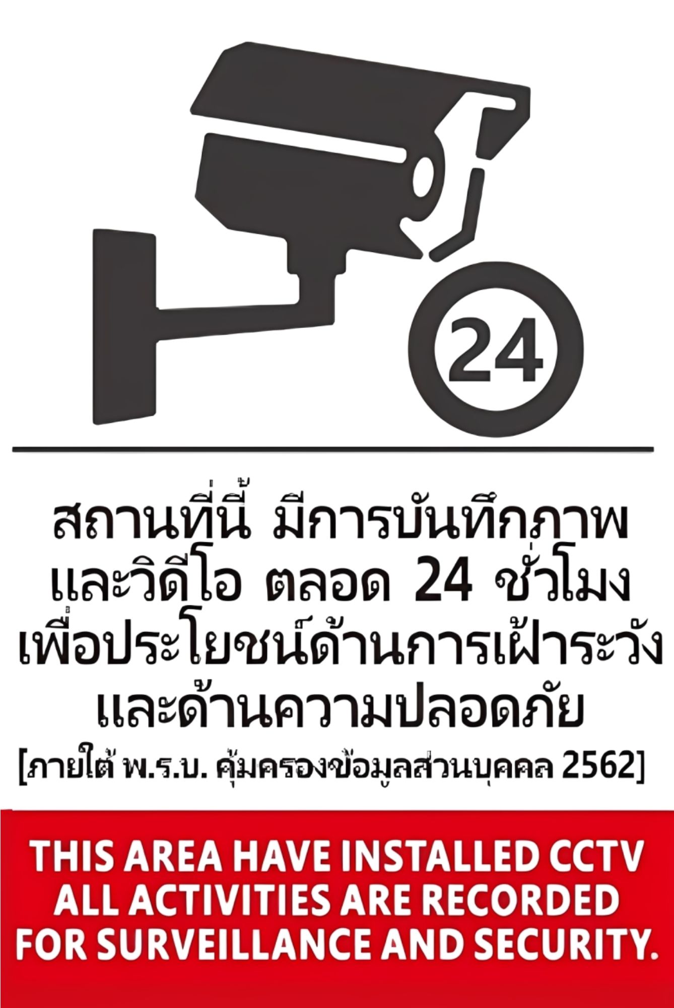 (แผ่นอะคริลิค) คุณภาพสูง สำหรับป้าย CCTV อายุใช้งาน 3-6ปี ป้ายติดผนัง ร้านค้า หน้าบ้าน