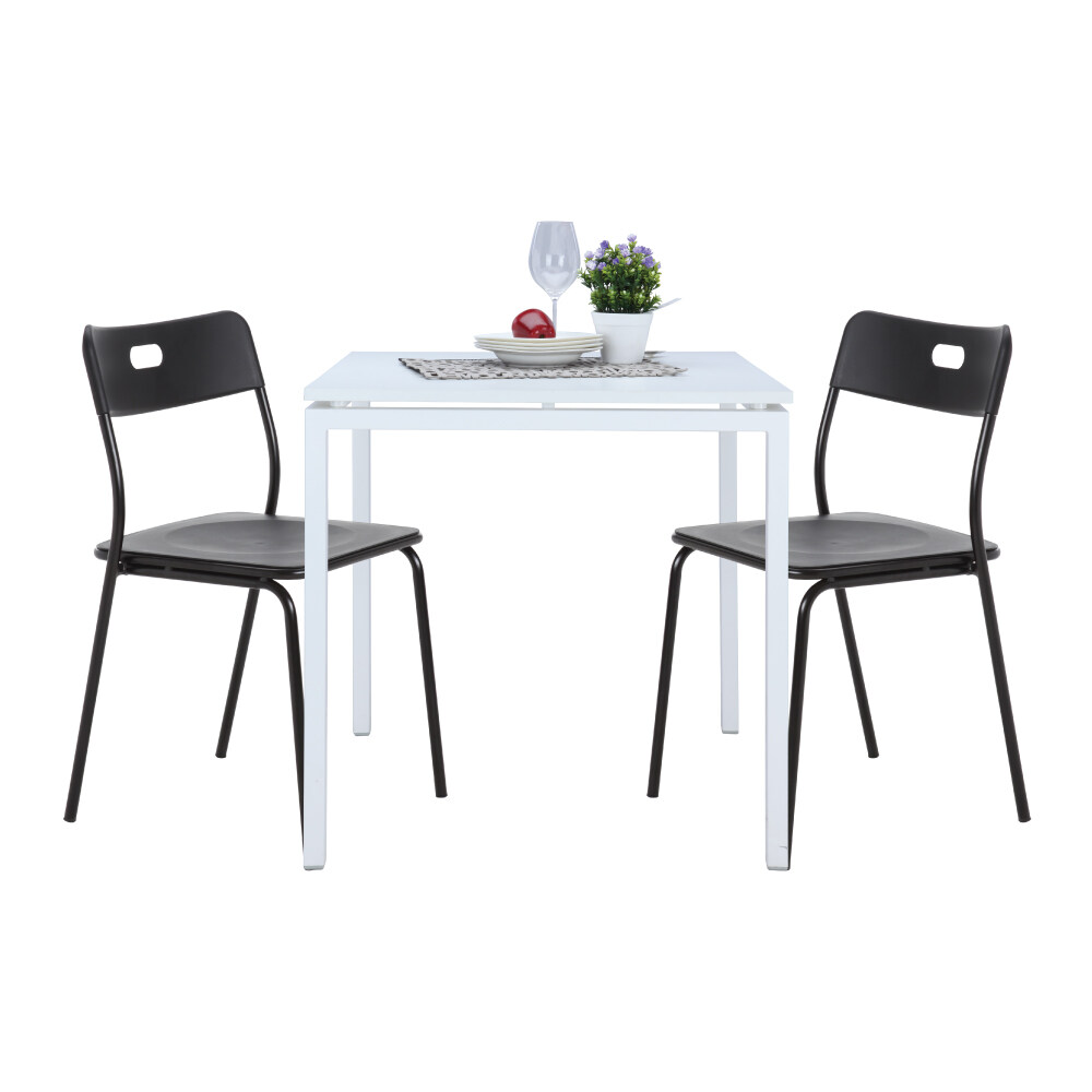 INDEX LIVING MALL ชุดโต๊ะอาหาร รุ่นเดเนียล+มาร์ค 2 ที่นั่ง (โต๊ะ 1 + เก้าอี้ 2) - สีขาว/ดำ