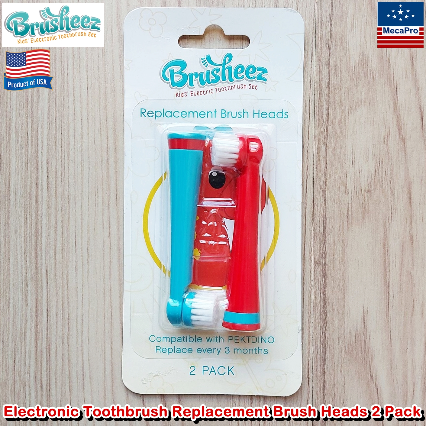 Brusheez Electronic Toothbrush Replacement Brush Heads 2 Pack หัวแปรงสีฟันไฟฟ้า 2 ชิ้น สำหรับเด็ก 3+