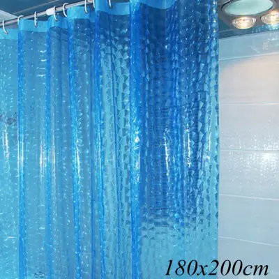 1.8 1.8m Waterproof 3D Thickened Bathroom Bath Shower Curtain White (3)