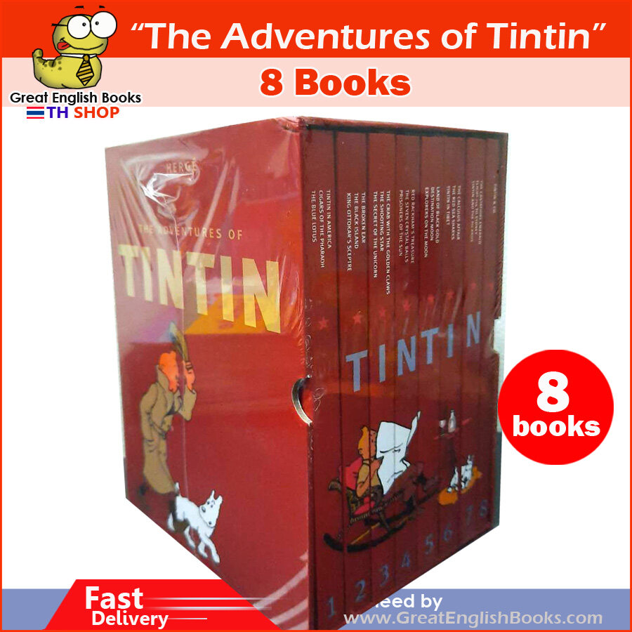 (In stock)  สินค้าพร้อมส่ง หนังสือการ์ตูนภาษาอังกฤษ Tintin Collection The Adventures of Tintin จำนวน 8 Books
