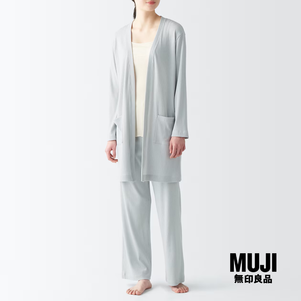 มูจิ เสื้อคาดิแกนตัวยาว ผู้หญิง - MUJI Smooth Ribbed Long Cardigan ราคา 990 บาท*ส่งฟรี