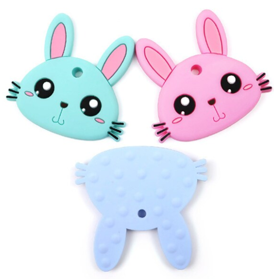 ThaiToyShop  ซิลิโคน ยางกัด ของเล่น สำหรับเด็ก , กระต่าย น่ารัก, Food Grade      Silicone Baby Teething Toy, Cute Rabbit Designs, Food Grade