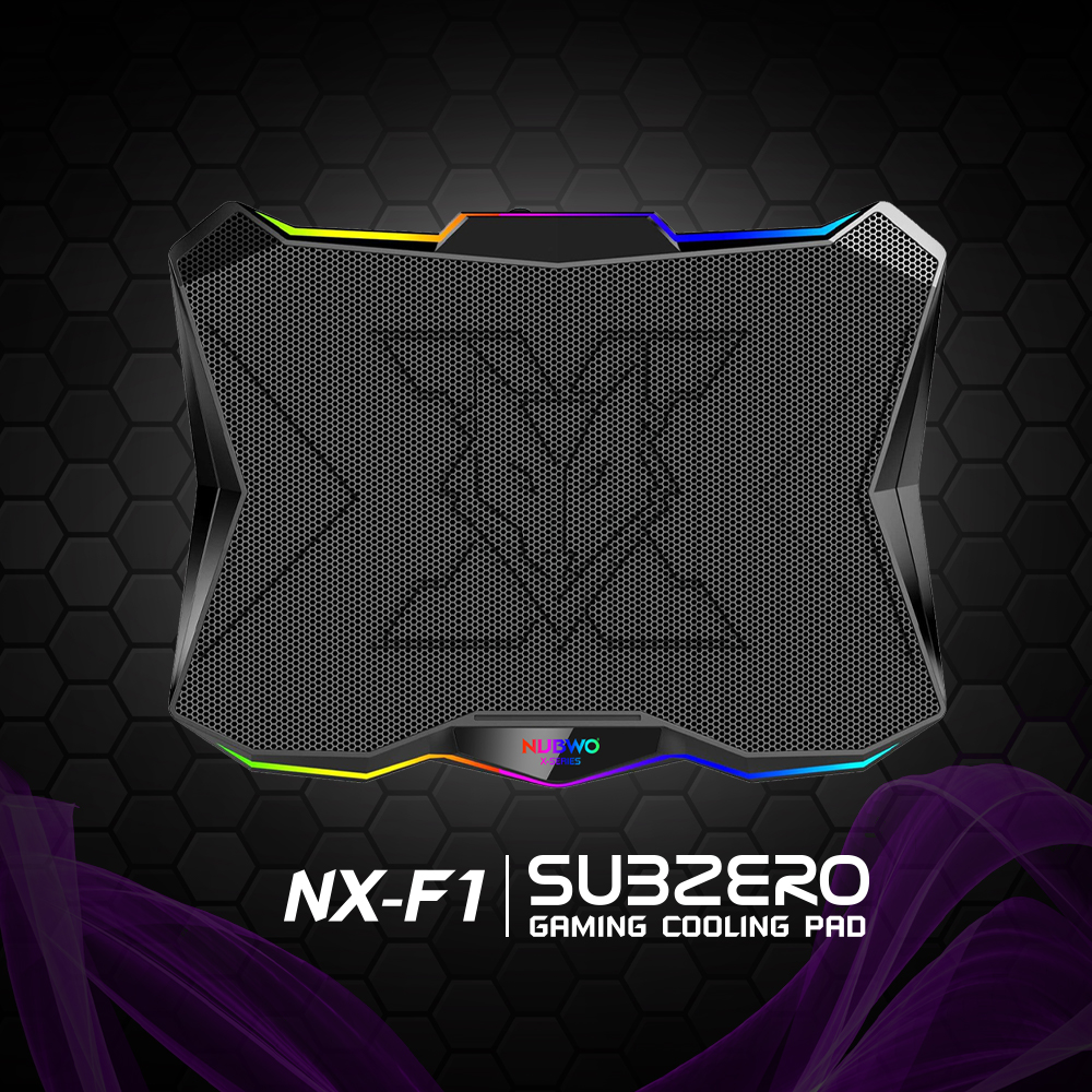 พัดลมโน๊ตบุ๊ค COOLING PAD พัดลมระบายความร้อนโน้ตบุ๊ค NUBWO NX-F1 SUBZERO (RGB)