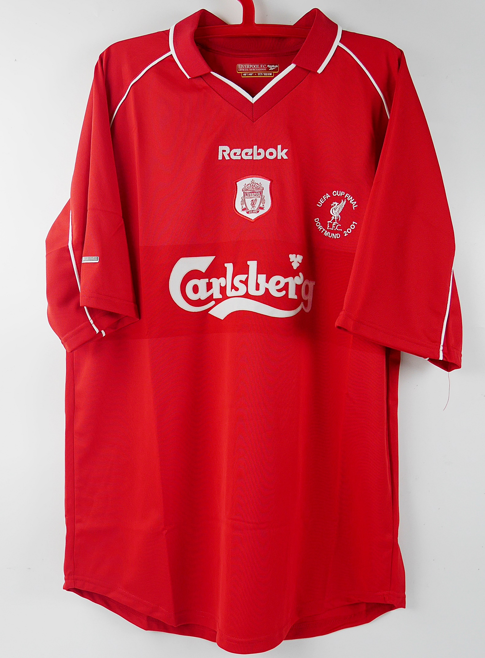 LIVERPOOL HOME 2001 FINAL RETRO FOOTBALL SHIRT SOCCER JERSEY เสื้อบอล เสื้อฟุตบอล เรโทร ย้อนยุค ลิเวอร์พูล