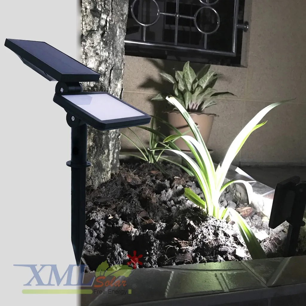 XML-Solar  ไฟปักสนามสปอร์ตไลท์ รุ่นแบน 48 LED เเสง:ขาว XML-G31W โคมไฟพลังแสงอาทิตย์ ไฟโซล่าเซลล์