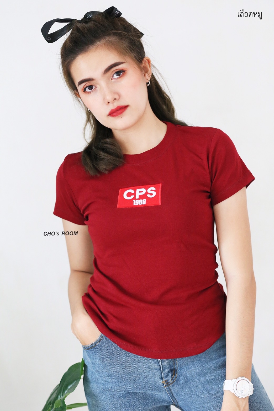 เสื้อยืด CPS เสื้อรัดรูปนมโต อก32-38