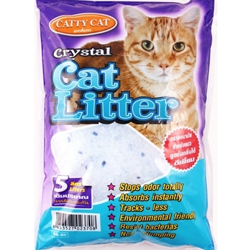 ทรายแมว คริสตัล ดูดซึมทันที กำจัดกลิ่นได้ดี 5L CattyCat เม็ดบีท