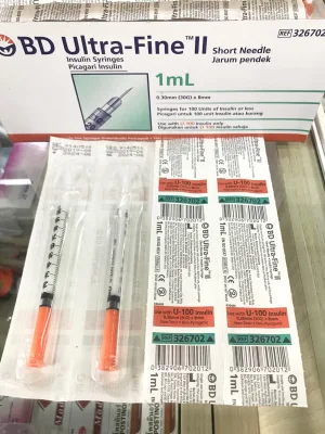 BD Ultra-Fine II Insulin Syringe 1ml Short Needle 30G x 8mm แบบแยกซีล 1 ชิ้น