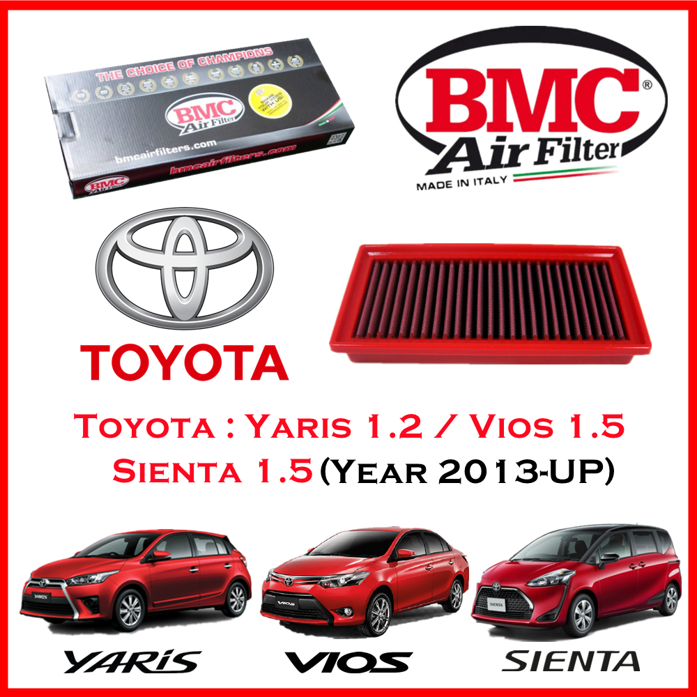 BMC Airfilters® (ITALY) Performance Air Filters กรองอากาศแต่ง สำหรับ:TOYOTA: YARIS 1.2 / VIOS 1.5 / SIENTA 1.5 (ปี 2013- Up) โดยตัวแทนจำหน่าย BMC [ST MINI] (สินค้าพร้อมส่ง) ราคา 3,390 บาท*ส่งฟรี