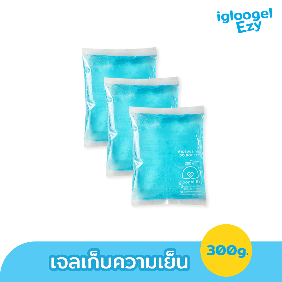 เจลเยนแพ็ค 3 ชิ้น เจลเก็บความเยน ice pack เจลแช่เยน igloogel Ezy 300g เกรดอุณหภูมิ 0 ˚c