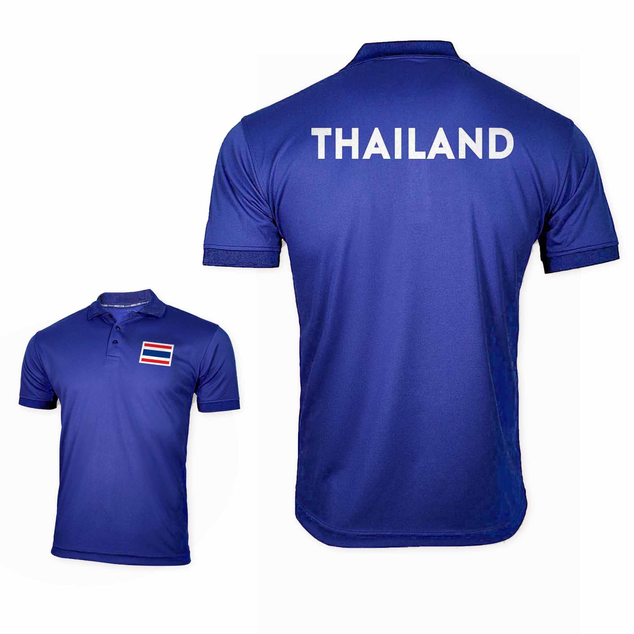 เสื้อลำลอง เสื้อคอปกสีน้ำเงิน THAILAND