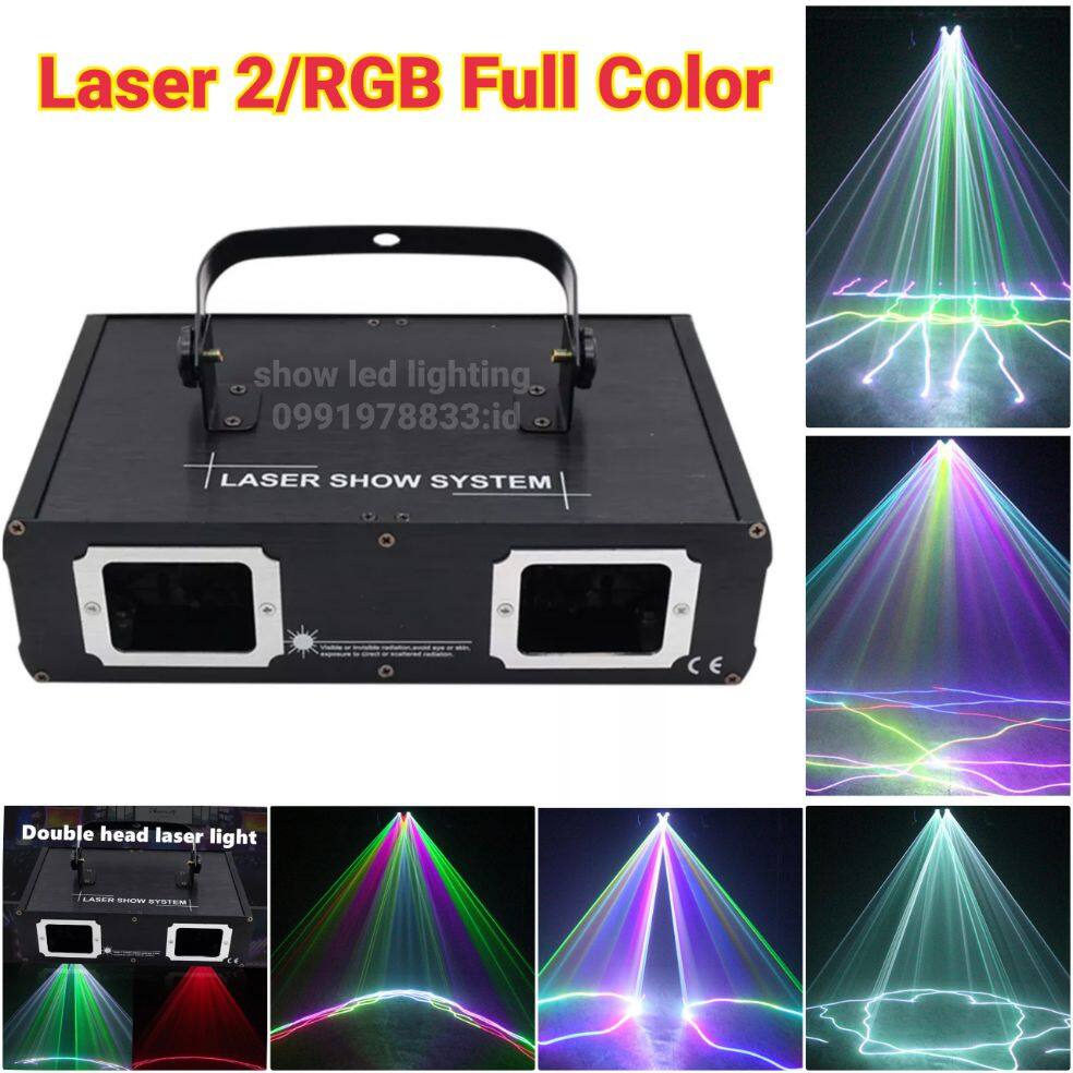 Laser 2/RGB Full Color  disco laser light ไฟเลเซอร์ดิสโก้ ไฟดิสโก้ ไฟเธค ไฟปาตี้กระพริบตามจังหวะเพลง