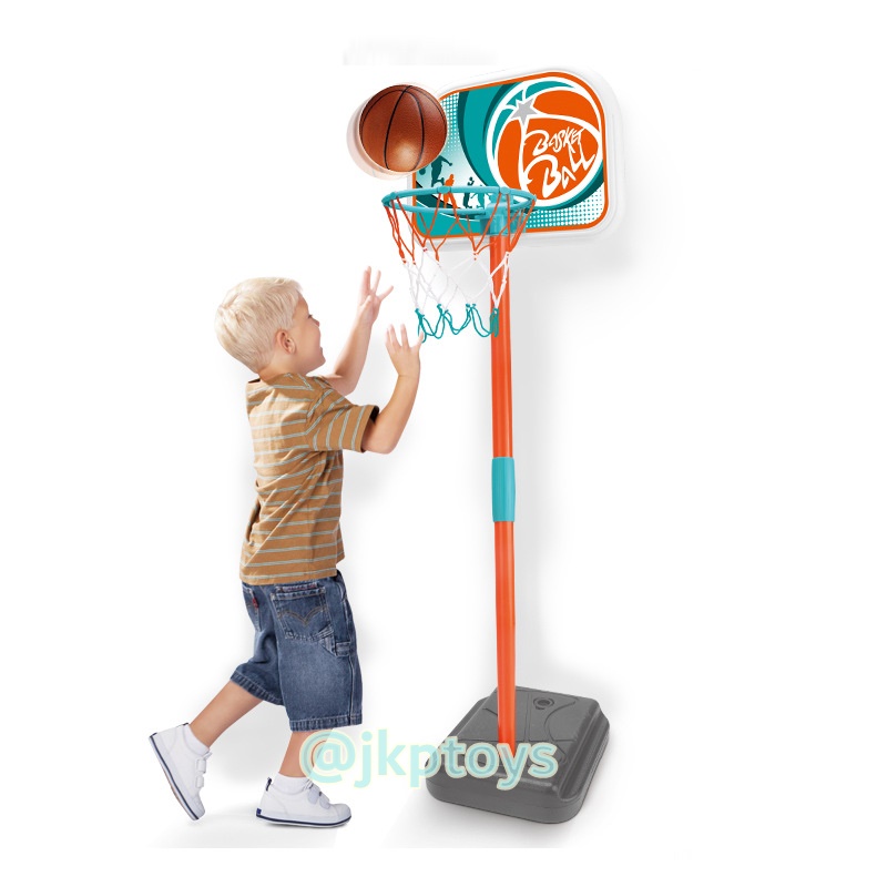 Todds & Kids Toys แป้นบาสเด็ก แป้นบาสตั้งพื้นเด็ก แถมฟรีลูกบอล+ที่สูบ สำหรับเด็ก ความสูง 106 cm ประกอบง่าย เเถมลูกบาสและที่สูบลม ฐานใส่น้ำถ่วง