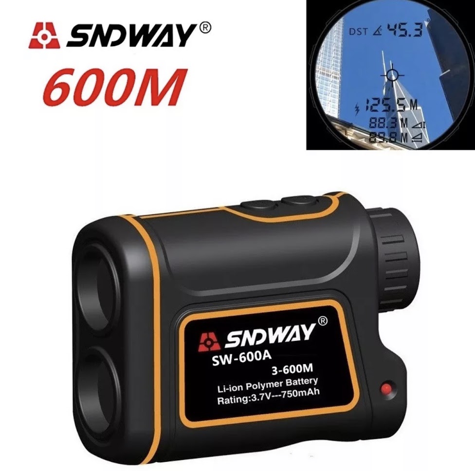 สินค้าพร้อมส่ง SNDWAY กล้องโทรทรรศน์เลเซอร์ Rangefinder 600 เมตรกีฬากลางแจ้งการล่าสัตว์ปีนเขาระยะทางวัดเครื่องมือ