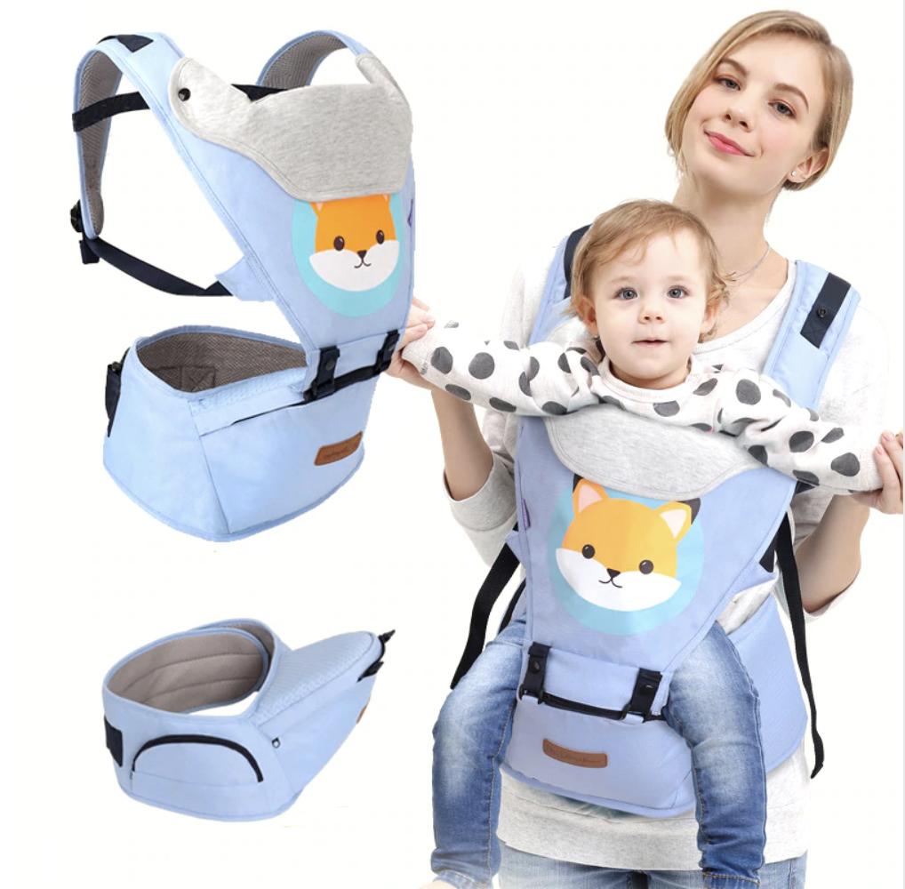 Best Baby เป้อุ้มเด็ก Baby Carriers Backpack Hipseat 4in1 สามารถนั่งและนอนได้ สะพายหน้าและสะพายหลังได้ (แรกเกิด-3ปี)/สีฟ้า