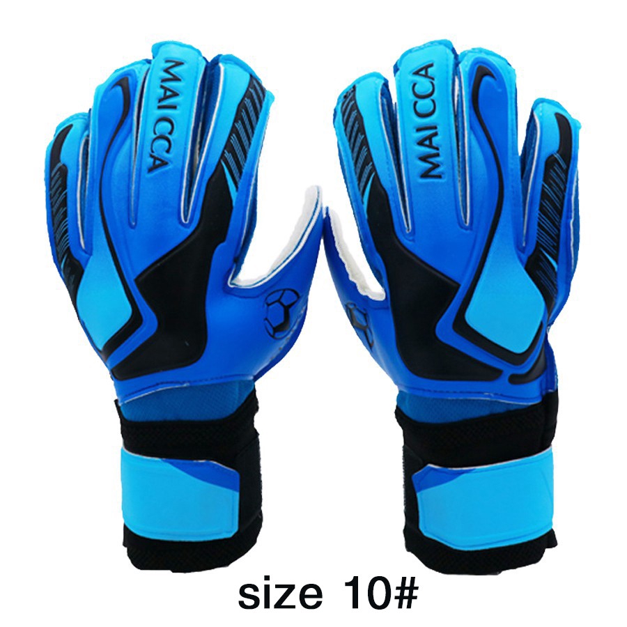 โปรโมชัน ถุงมือผู้รักษาประตูฟุตบอล ถุงมือฟุตบอล กันลื่น 1 คู่ (สีน้ำเงิน)Goalkeeper Gloves 1 pair ราคาถูก ฟุตบอล