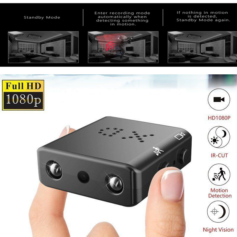 【สินค้าพร้อมสต็อก】กล้อง Spy ดั้งเดิม 1080p กล้องวิดีโอ Full HD XD IR-CUT กล้องมินิกล้องขนาดเล็กอินฟราเรด Night Vision Micro Cam Motion Detection Dv กล้องวิดีโอขนาดเล