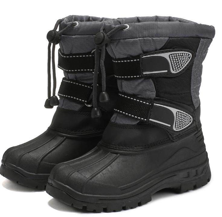 ((กันน้ำซึมพร้อมลุยหิมะ)) รองเท้าบูทกันหนาวเด็ก Snow Boots บู๊ทกันหนาวเด็ก รองเท้าบูทกันหนาวเด็ก บูทลุยหิมะเด็ก ด้านในบุผ้าขนนิ่มๆ (Size 28)