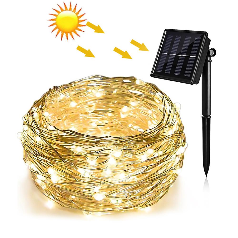 ไฟโซล่าเซลล์ ไฟLED ไฟประดับ พลังงานแสงอาทิตย์ กันน้ำ สำหรับตกแต่ง 10m/20m Solar String Light Copper Wire Lamp Thams
