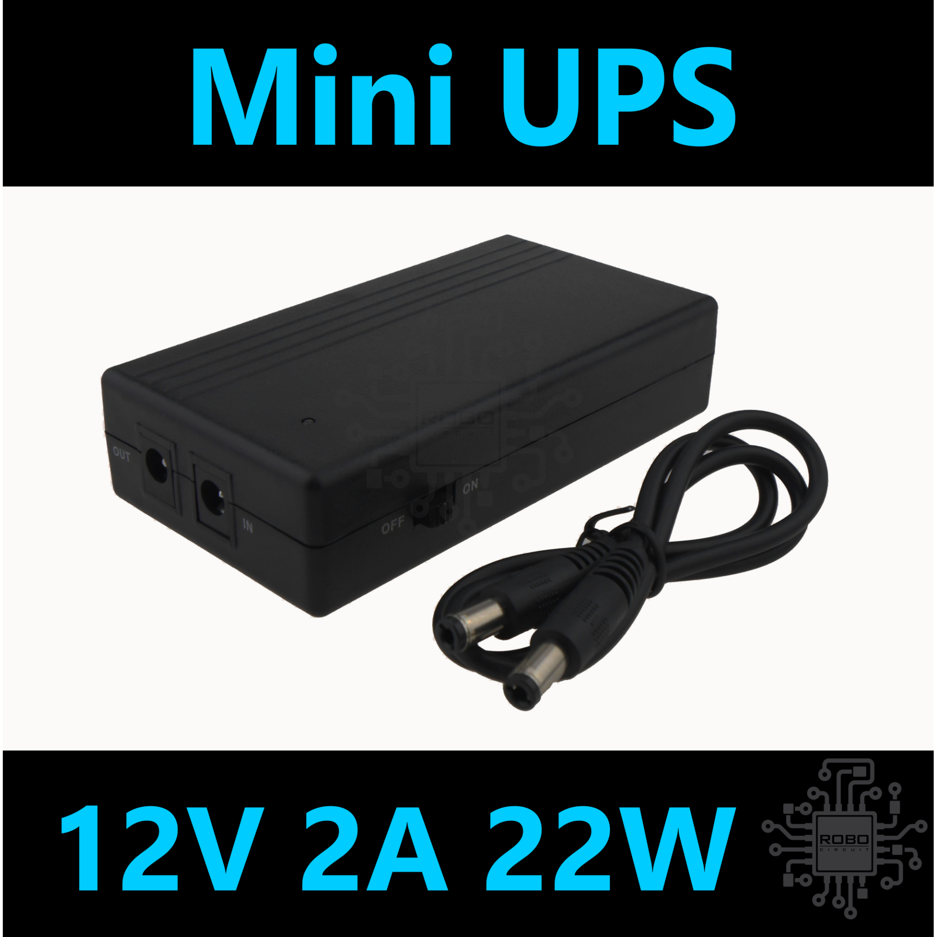 Mini UPS 12V 2A (22W) แบตสำรองไฟสำหรับ Router, Finger Scran
