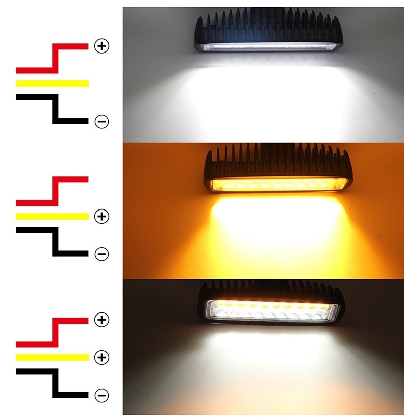 X2 เเพ็คคู่ สุดคุ้ม !! LED Two Colors 18W 12-24V ไฟสปอร์ตไลท์ ไฟหน้ารถ ไฟท้าย สว่างมาก 18 วัตต์ รุ่น 2 แสง สามารถเปิดปิด แสงwhite และ warm ในตัวเดียวกัน