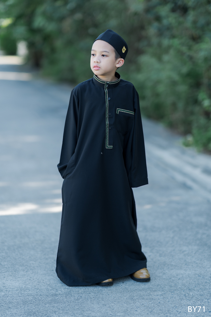 ชุดโต๊ปเด็กชาย Thawb ชุดเดรสเด็กชาย ชุดเดรสยาว ชุดเดรสออกงาน ชุดมุสลิมชาย ชุดโต๊ปอิสลาม เสื้อผ้ามุสลิม
