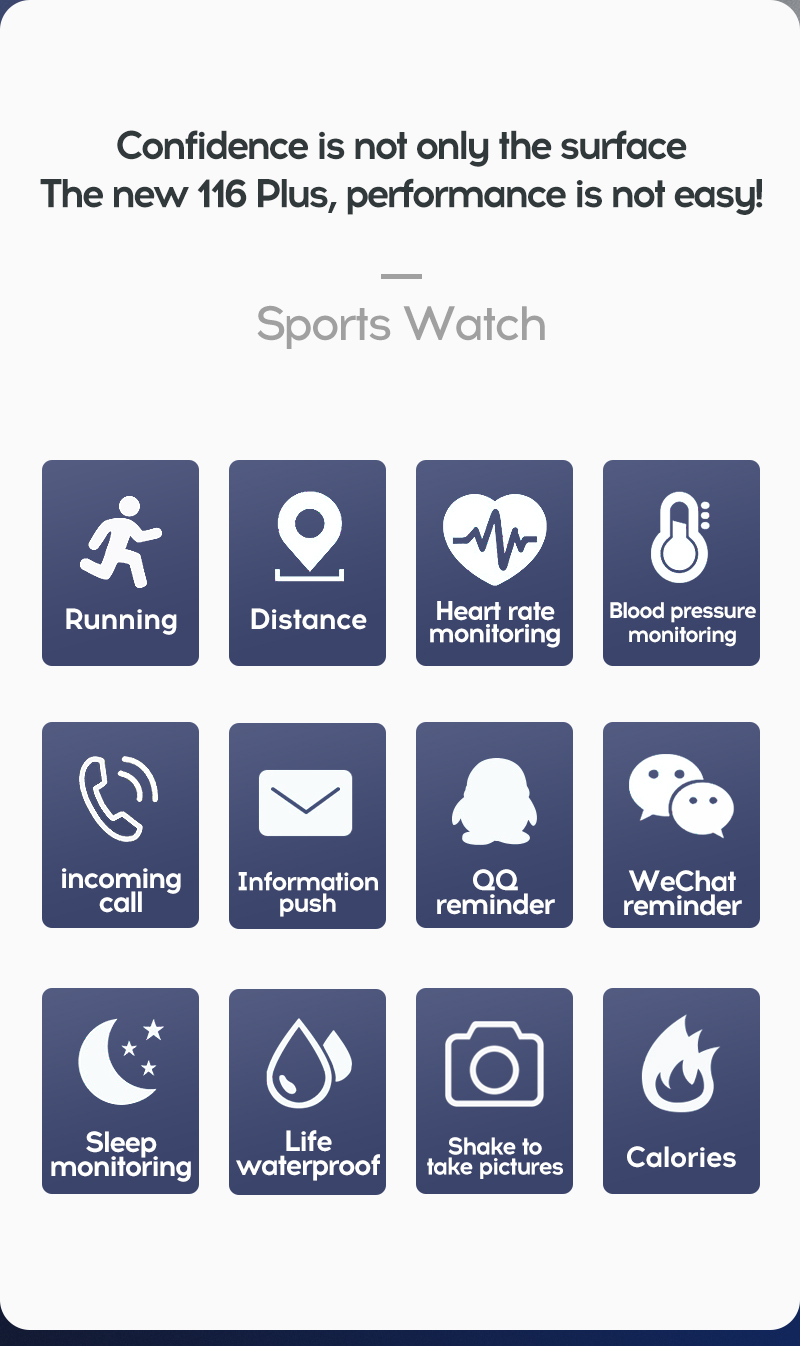 TMAX นาฬิกาข้อมืออัจฉริยะออกกำลังกาย smart watch waterproof สร้อยข้อมือสมาร์ทกันน้ำ วัดความดัน วัดหัวใจ นับก้าว IP67 กันน้ำ กีฬา USB ชาร์จสำหรับ Android IOS มัลติฟังก์ชั่ 1.3 นิ้ว smart band Smart Bracelet นาฬิกาข้อมืออัจฉริยะ