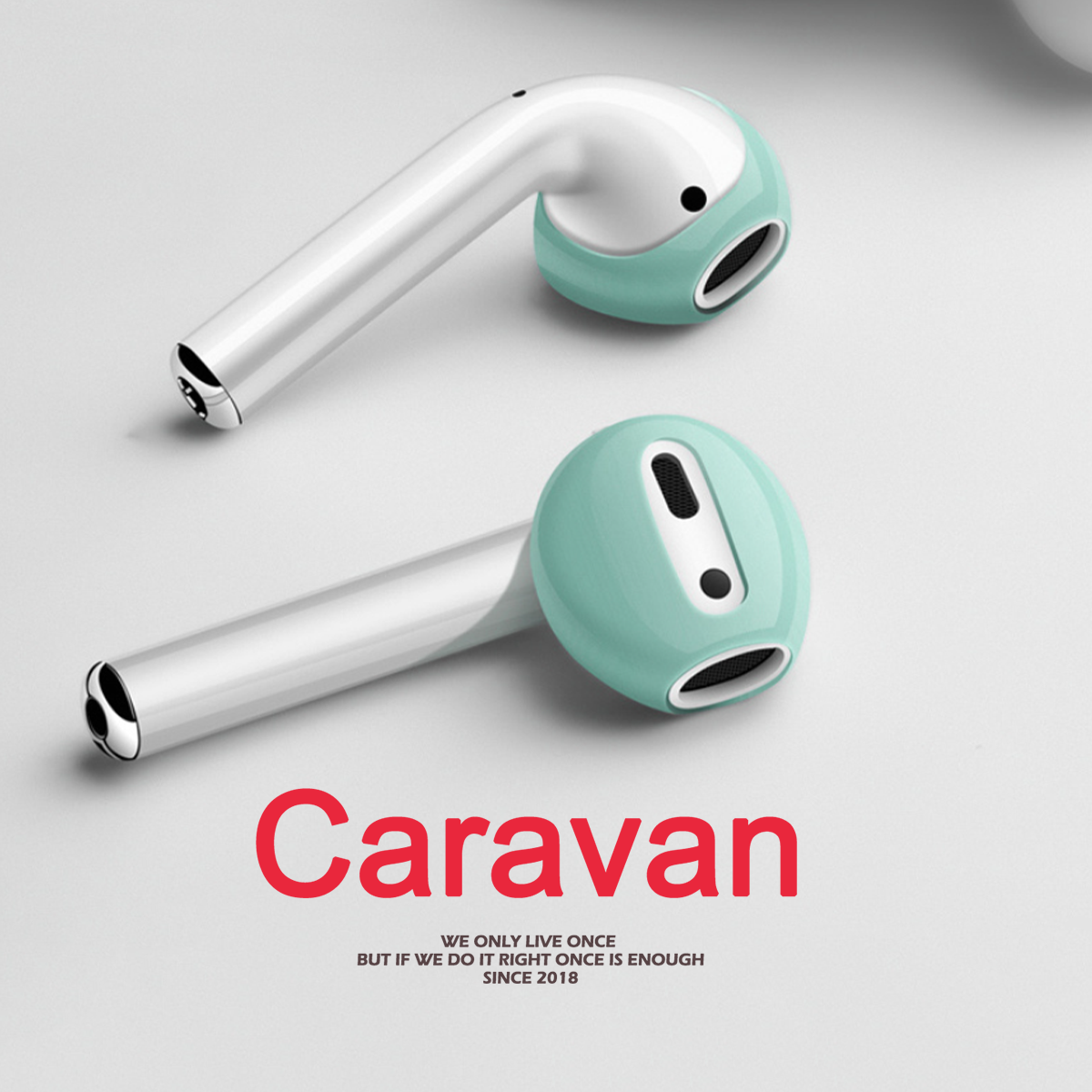 10# Caravan Crew For Air pods 1/2 2017/2019 Earbuds Pouch ซิลิโคนครอบหูฟัง แบบบาง Anti Slip Silicone คู่หูฟังซิลิโคน ราคา 29 บาท*ส่งฟรี