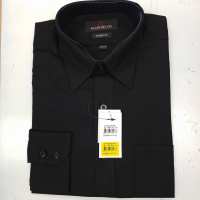 Alain Delon เสื้อเชิ้ตแขนยาวสีดำสุภาพผ้าดี มีกระดุมใต้ปก ทรงเข้ารูป Slim Fit รุ่น SSF055-0