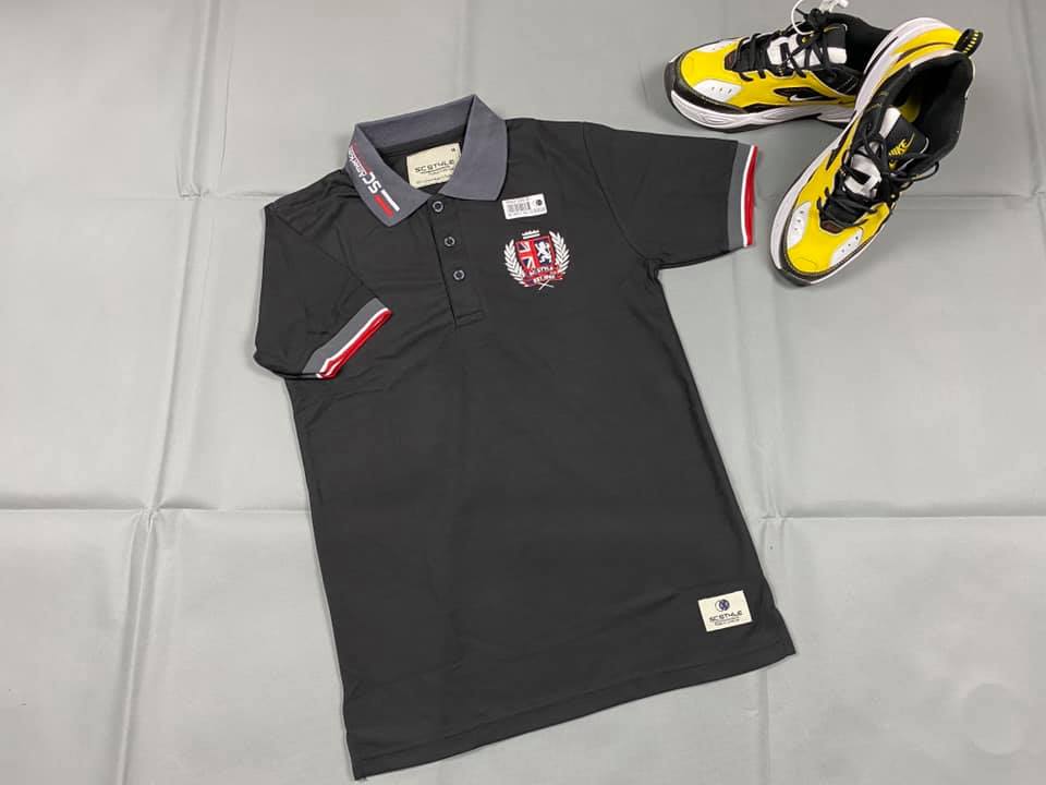 เสื้อคอ Polo โปโลผู้ชายแขนสั้น Polo Shirt ยี่ห้อ SC ปักสิงห์รวงข้าว ผ้าจุติไมโคร ไม่หด ไม่ตกสี ใส่สบาย ใส่ลำลอง สุภาพ หรือ เที่ยวได้